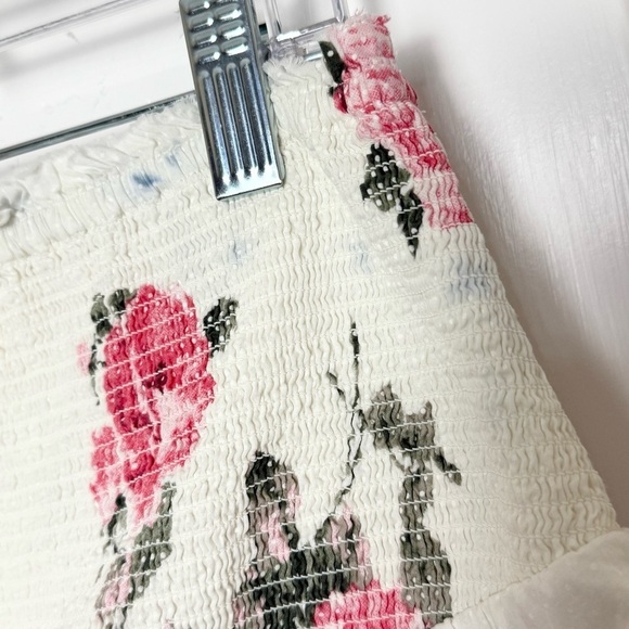 LOVESHACKFANCY Floral Swiss Dot Print Smocked High Waist Tiered Ruffle Skirt L - Picture 14 of 15